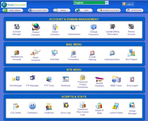 Cpanel screen shot